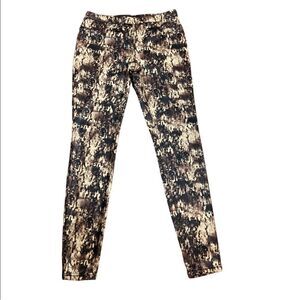 Hue Brown And Tan Print Pants, Size S